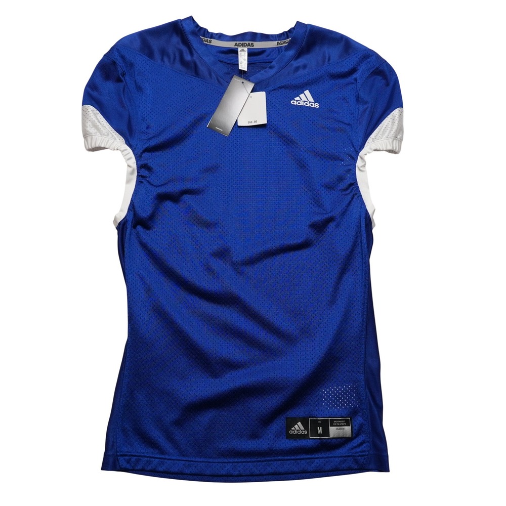 Adidas Football Practice Jersey Mens Medium Blue Mesh NWT‎